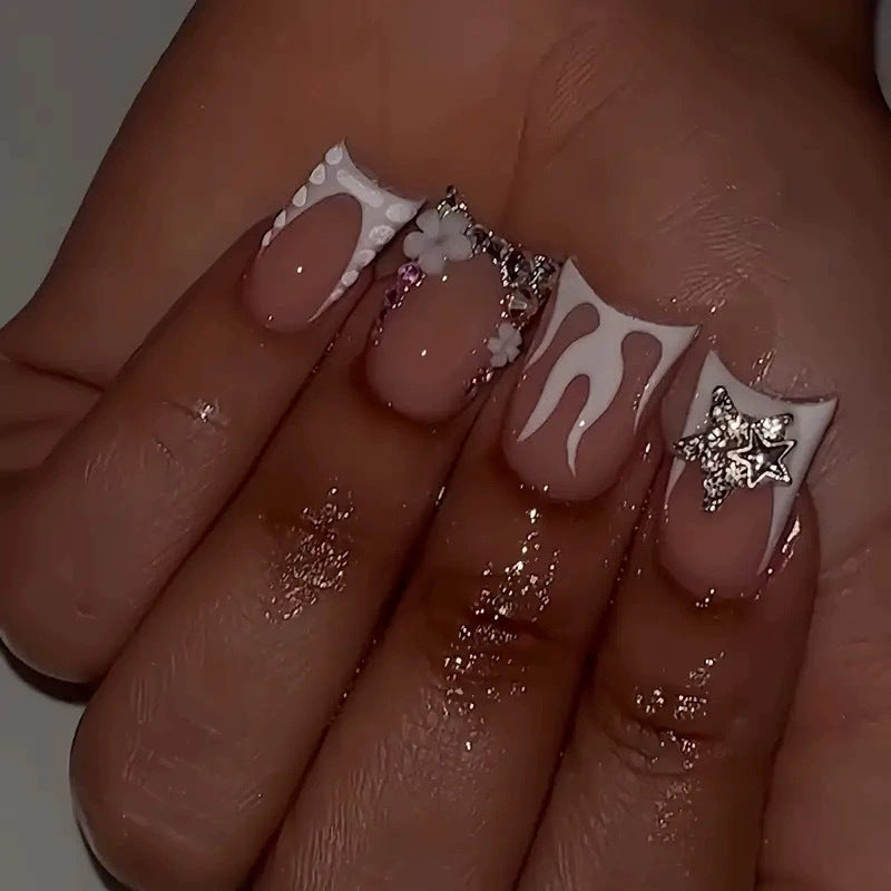 Glamorous Floral-Embellished Nail Art Extensions Kalsten