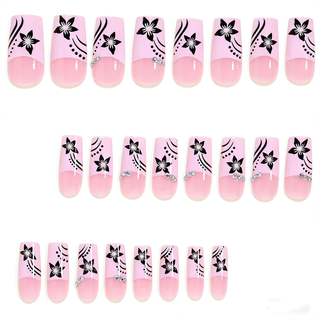 Decorative Floral Long Acrylic Nail Tips Kalsten