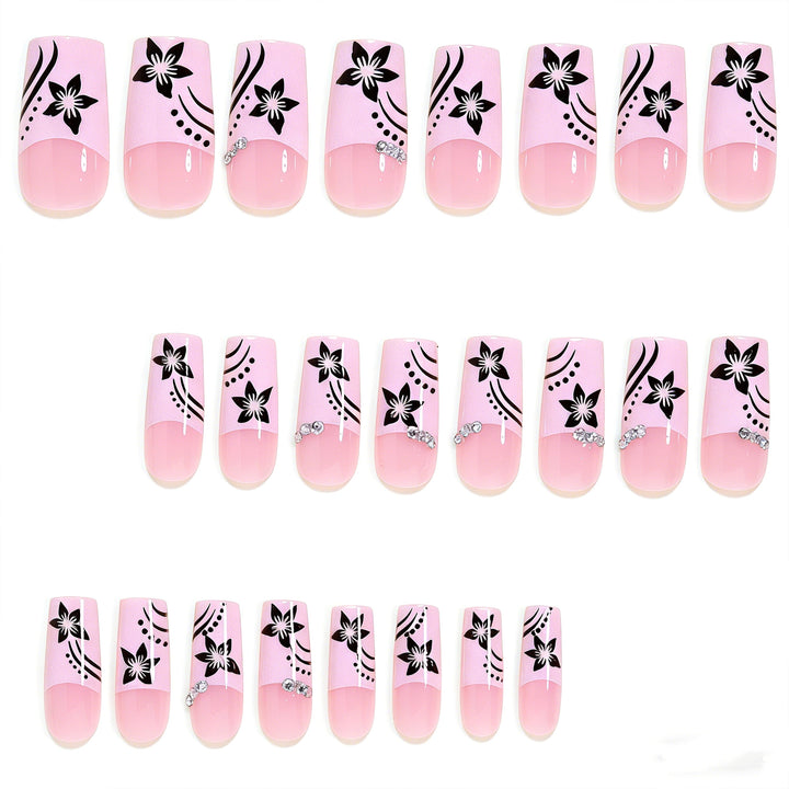 Decorative Floral Long Acrylic Nail Tips Kalsten