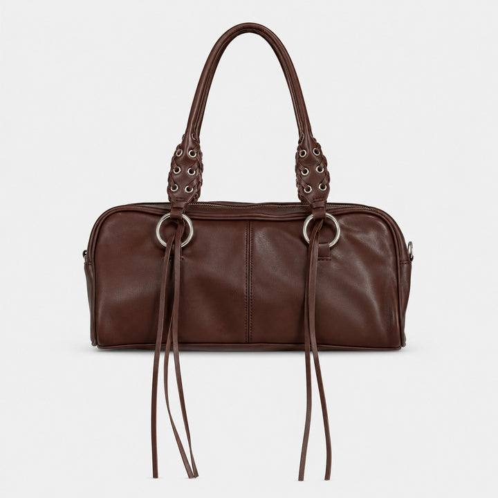 Luxurious Leather Handbag with Braided Straps