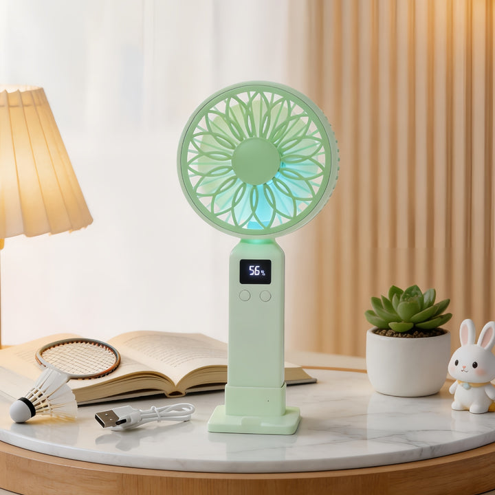 Portable hand-held fan with digital temperature display and multiple speed control Kalsten