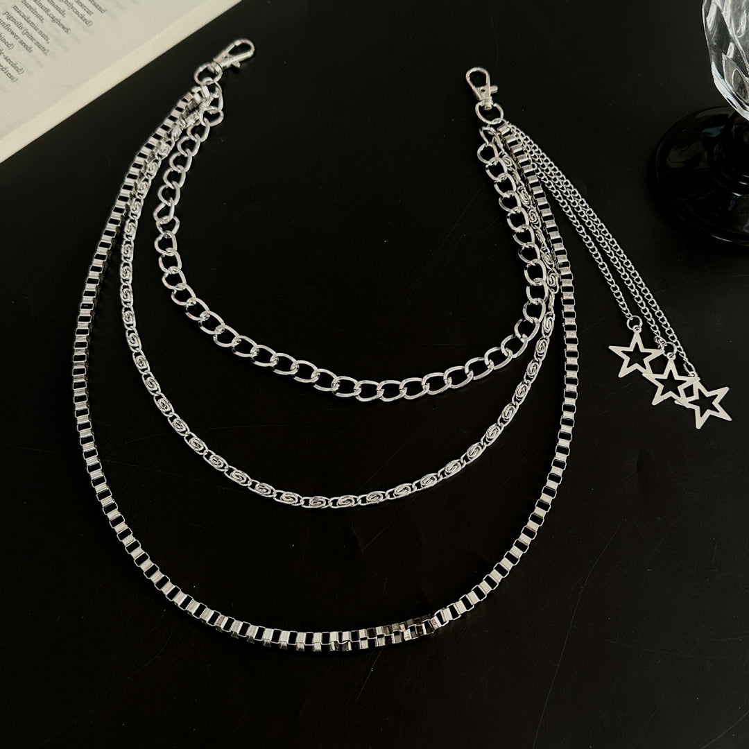 Fashionable chain belt with star pendants Kalsten