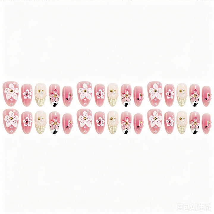 Luxurious artificial nails with floral decorations Kalsten