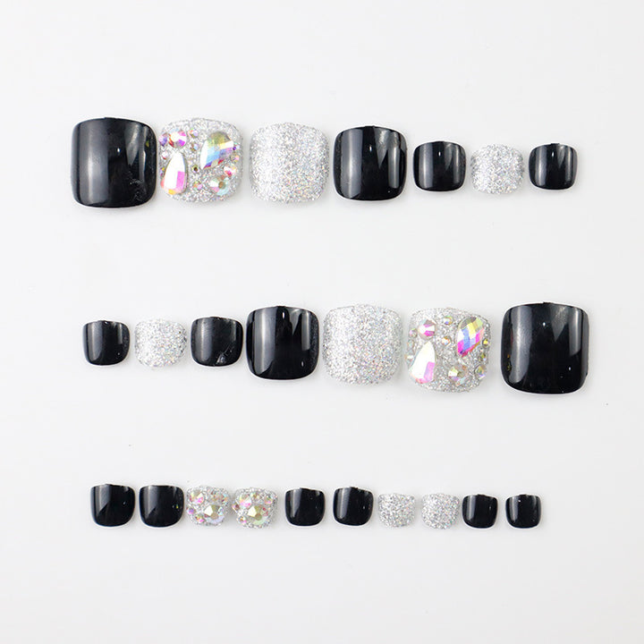 Decorative Press-On Toenails Set