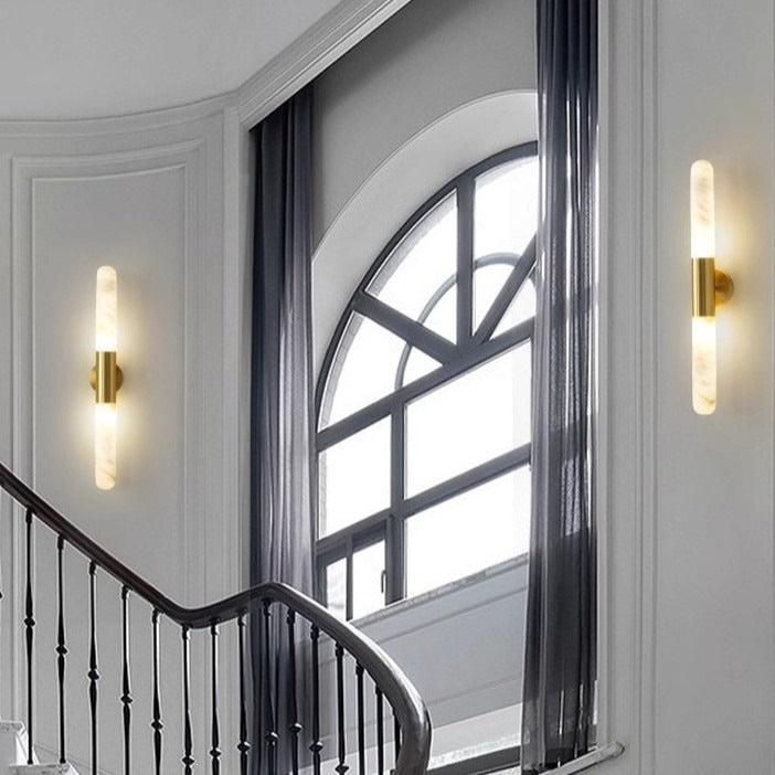 Modern Marble and Brass Wall Light