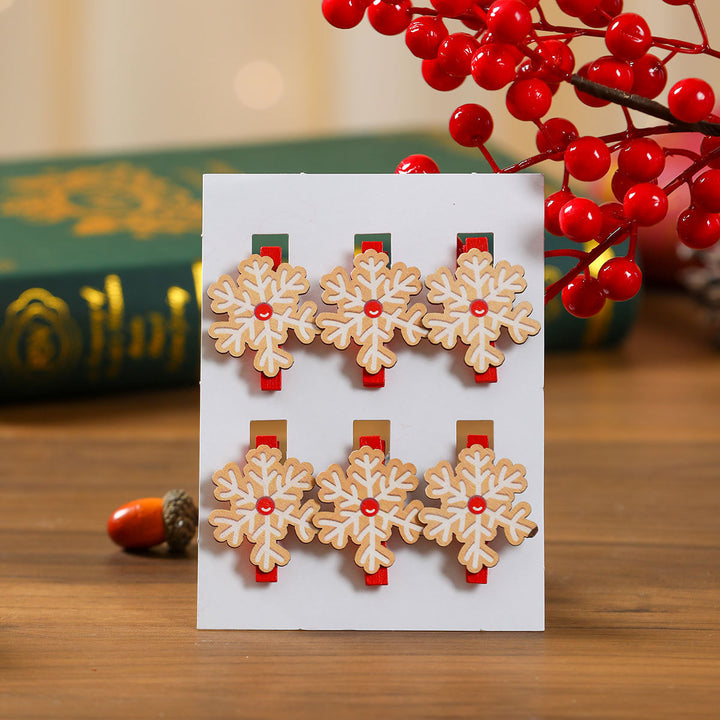 Decorative Wooden Snowflake Clips Kalsten