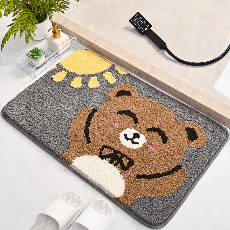 Cartoon Bear Design Bath Mat Kalsten
