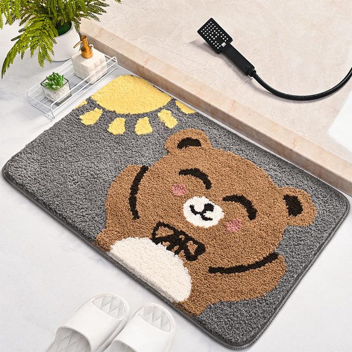 Cartoon Bear Design Bath Mat Kalsten