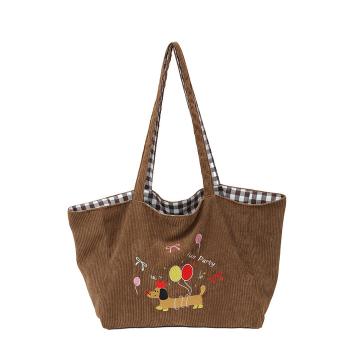 Cotton bag with playful dog motif Kalsten