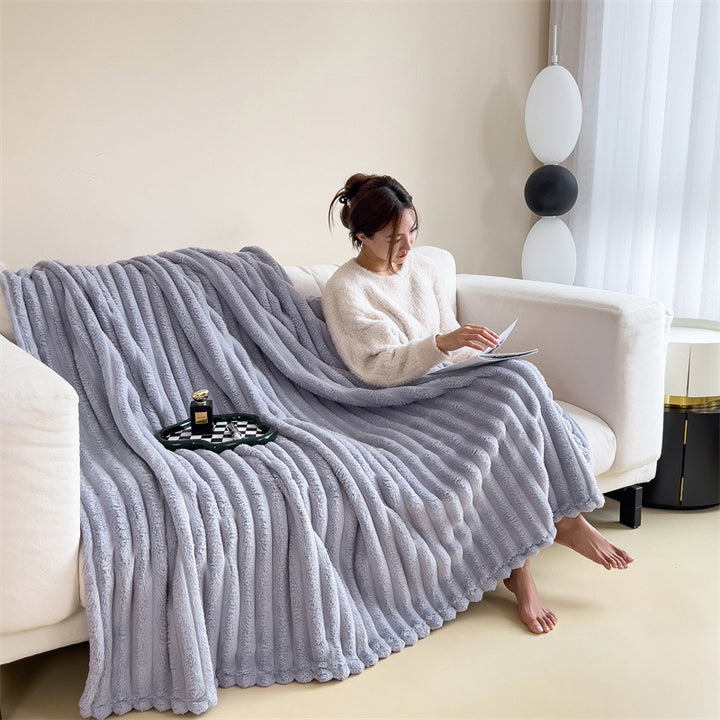 Textured Plush Throw Blanket