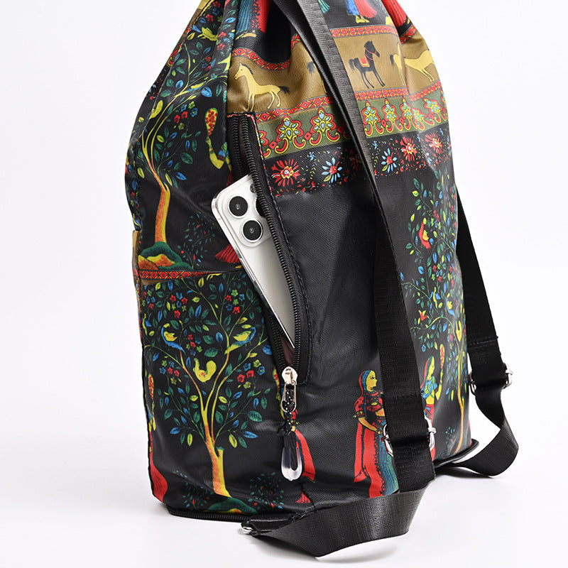 Drawstring Floral Print Backpack Kalsten
