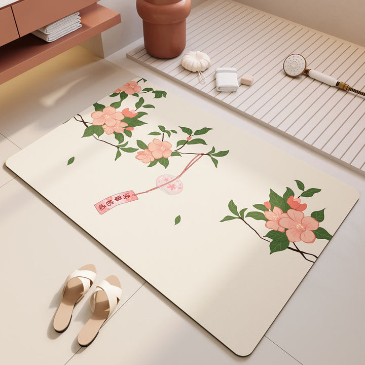 Floral-Themed Soft Bathroom Mat Kalsten