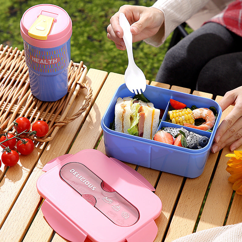 Multi-Compartment Food Storage Bento Box with Airtight Lid