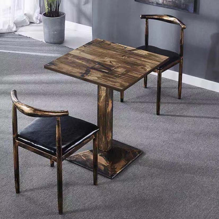 Vintage dining table with custom license plate design Kalsten