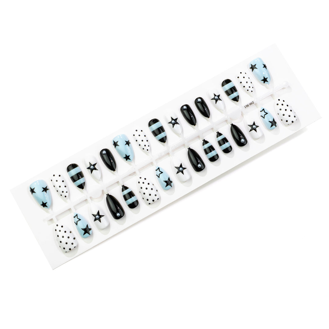 Starry Design Press-On Nail Art Set