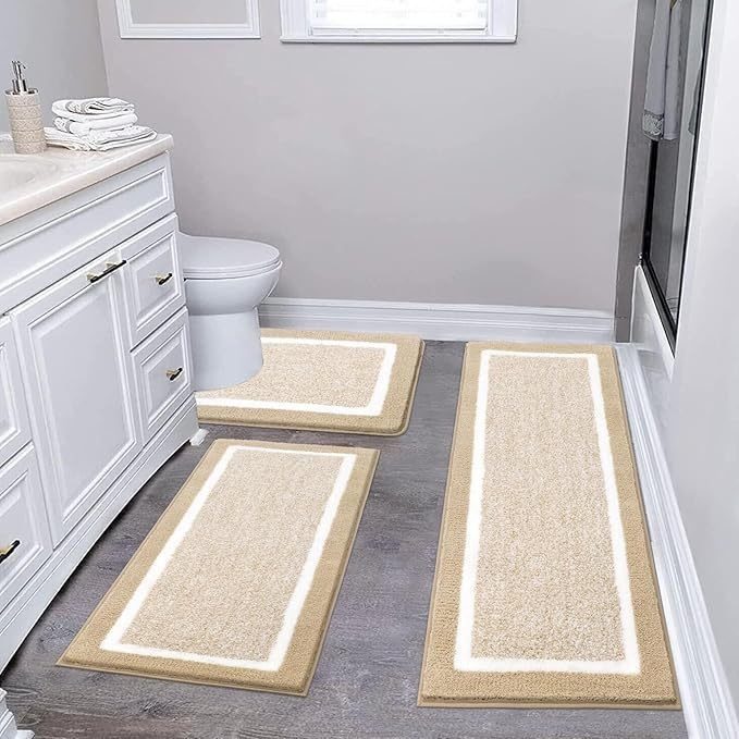 Plush Bathroom Area Mat Set Kalsten