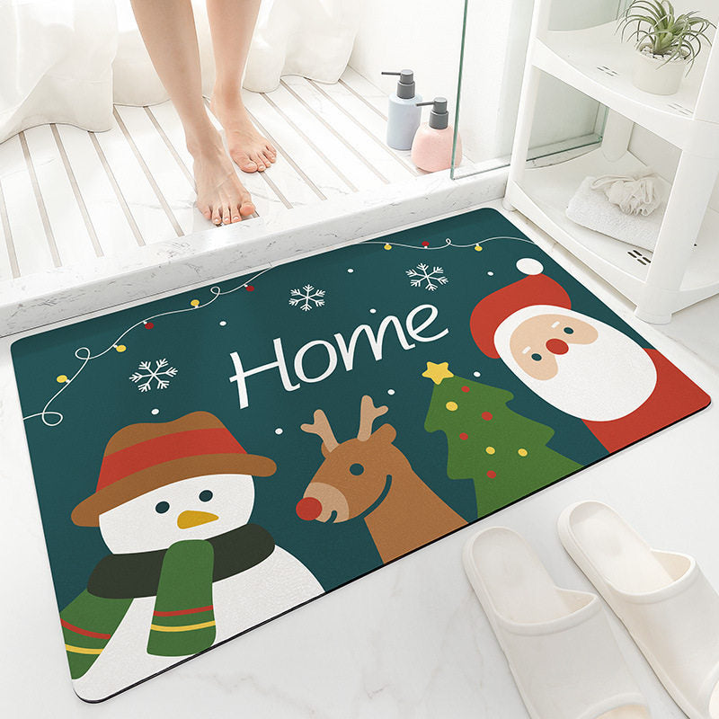 Cute Holiday-Themed Bath Mat for Bathroom Decor