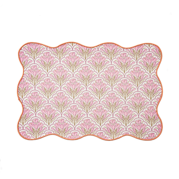 Decorative wavy table set with pomegranate and parrot motif Kalsten