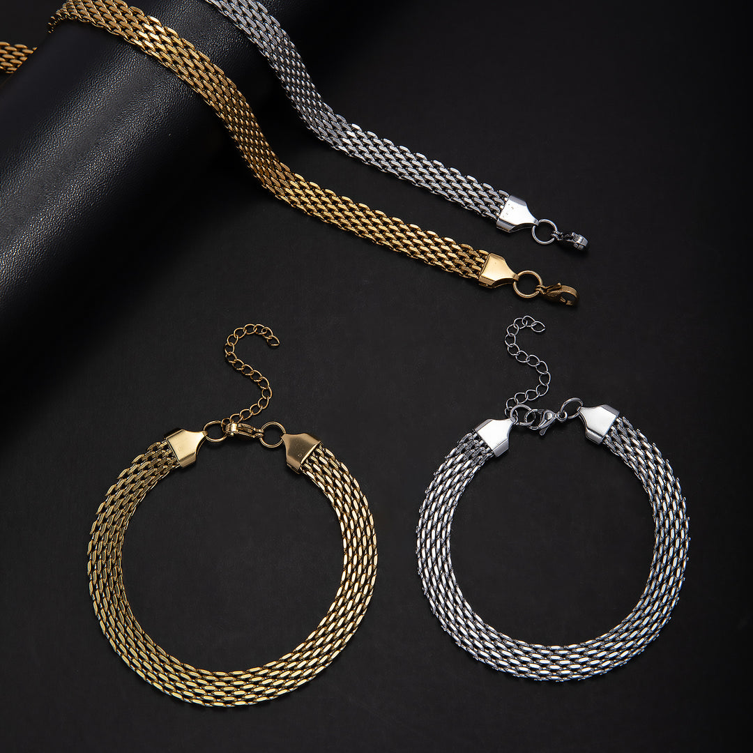 Textured Woven Chain Jewelry Set Kalsten