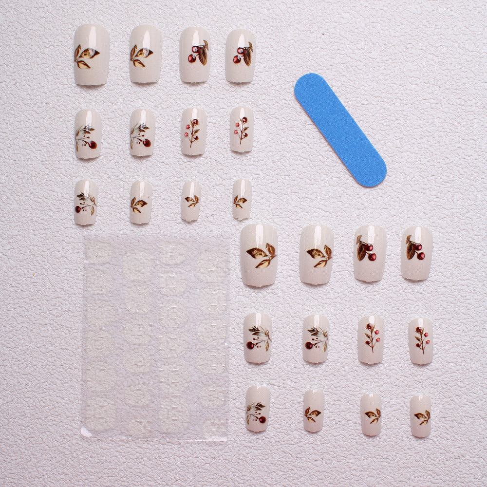 Elegant Holiday-Themed Press-On Nails Kalsten