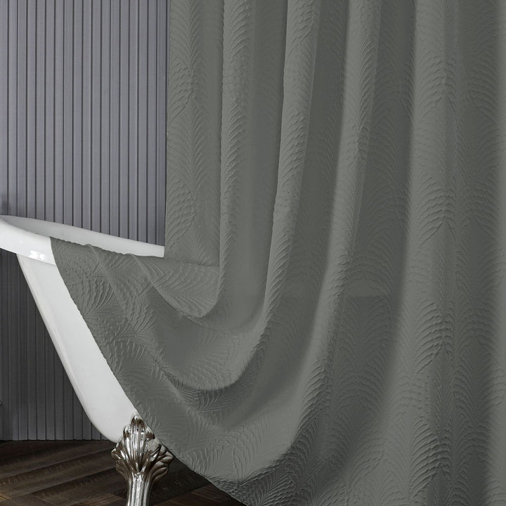 Textured Leaf Pattern Shower Curtain Kalsten