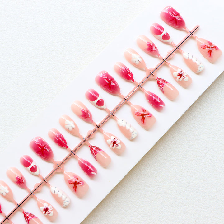Premium Floral Press-On Nail Art Collection Kalsten