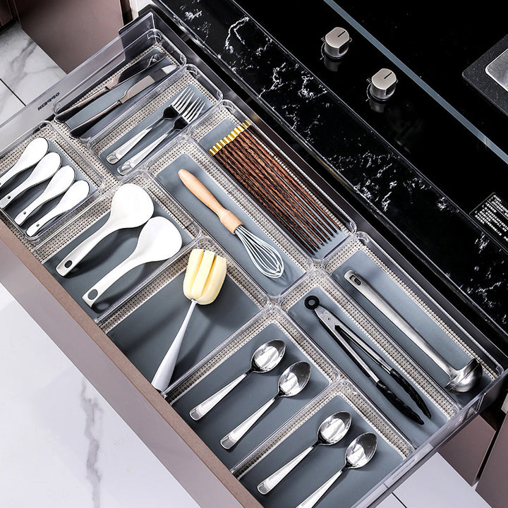 Narrow acrylic storage container for refrigerator door and drawers