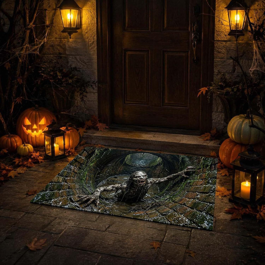 Spooky Skeleton-Themed Area Mat