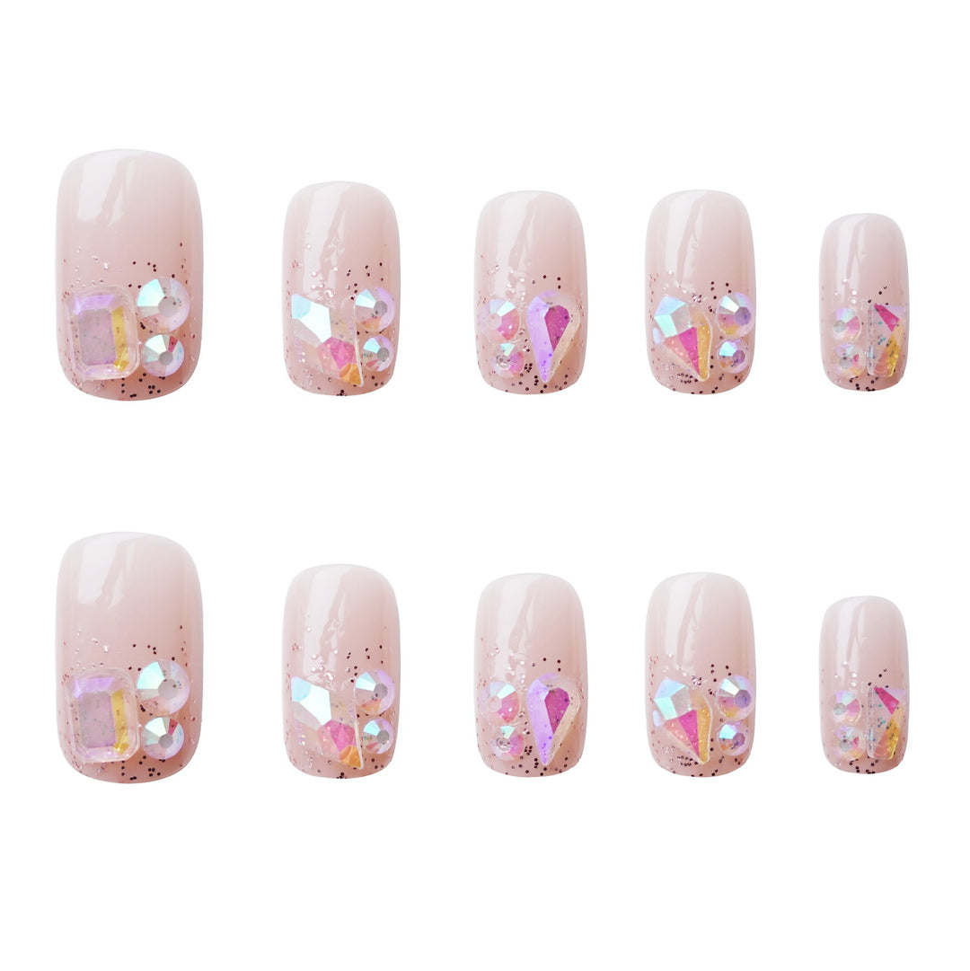 Elegant Glittery Press-On Nail Art