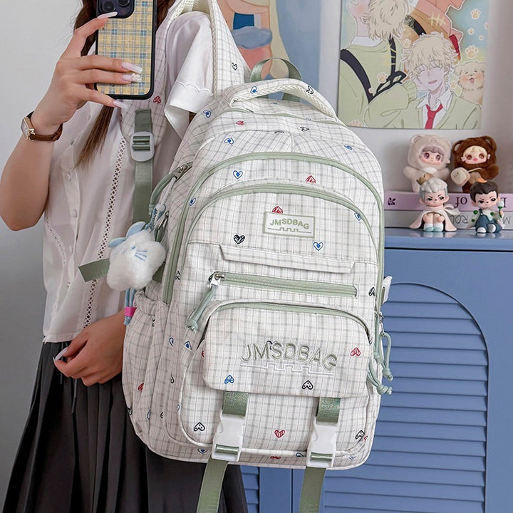 Cute Heart-Embellished Casual Backpack Kalsten