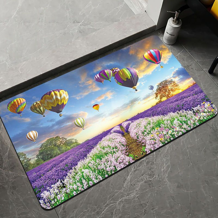 Elegant Floral Design Bath Mat Kalsten