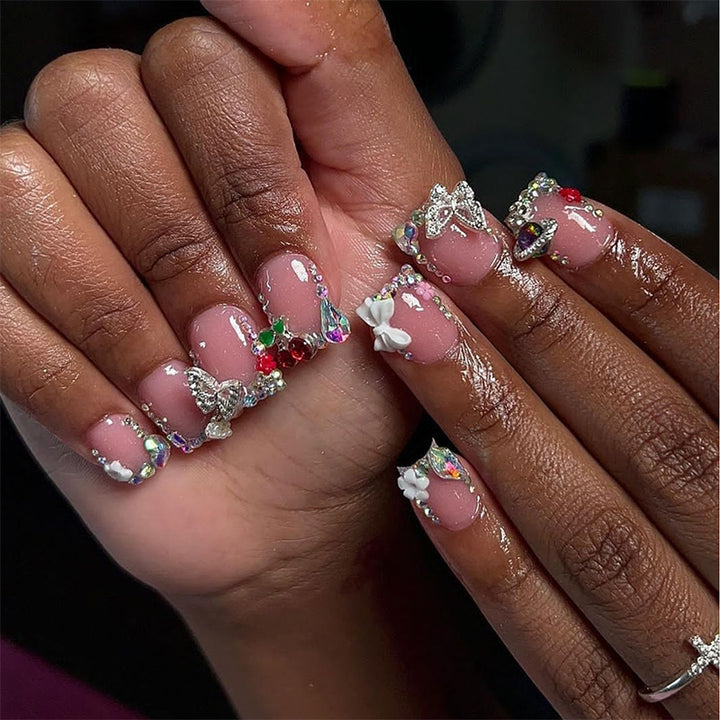 Acrylic Nail Set with Luxurious Accents Kalsten