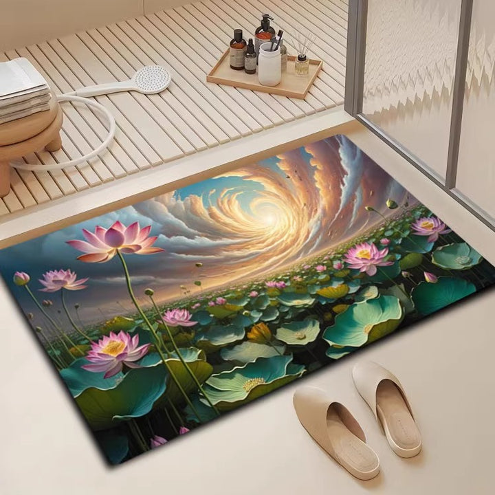 Floral Design Bath Mat Kalsten
