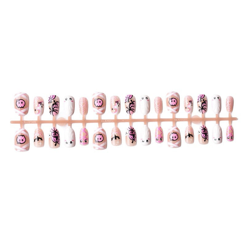 Thematic Halloween Ghost and Spider Press-On Nail Set