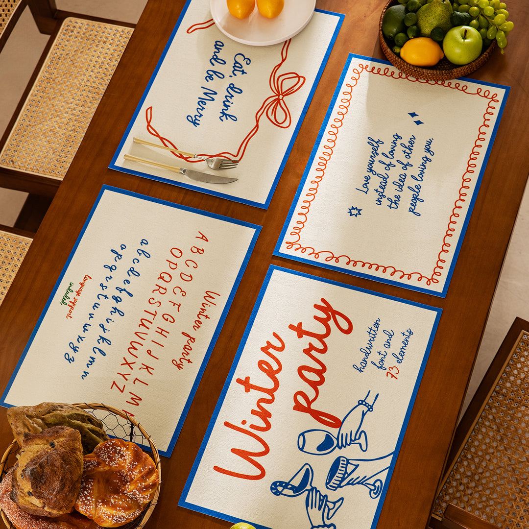 Children's Learning Placemat with Alphabet Print and Wipeable Surface Kalsten