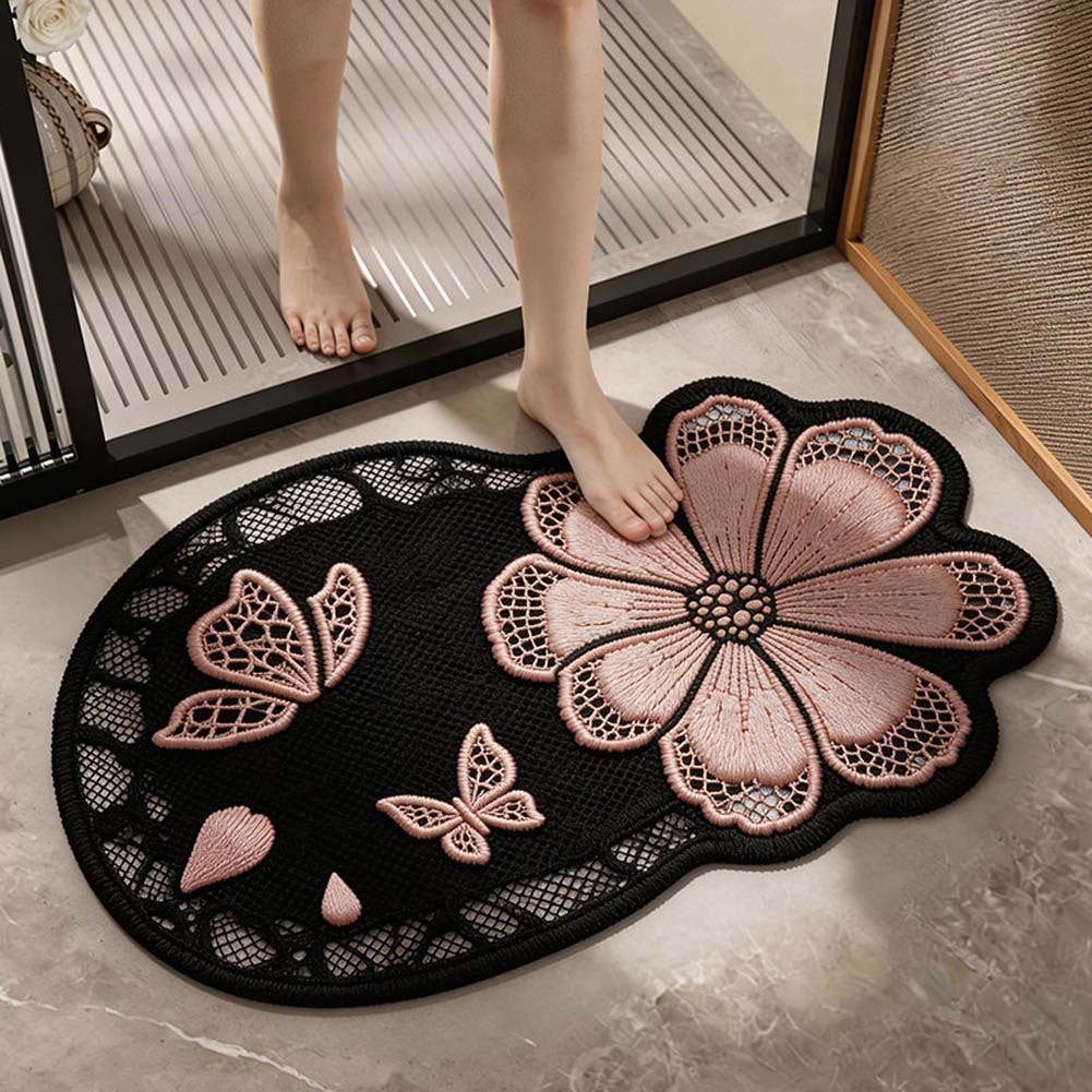 Floral Design Decorative Bath Mat