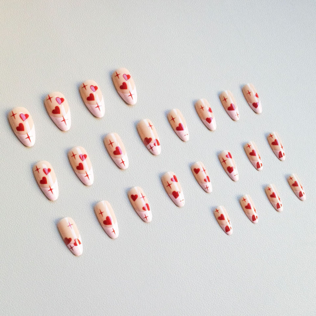 Heart-Themed Acrylic Nail Art Kit