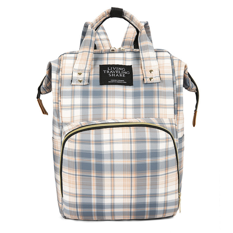 Checkered Pattern Travel Backpack Kalsten