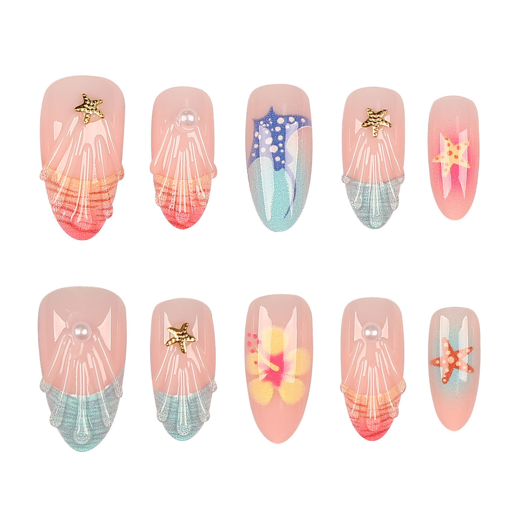 Beach Themed Press-On Nail Set