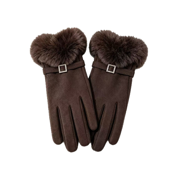 Luxury Faux Fur Trimmed Dress Gloves Kalsten