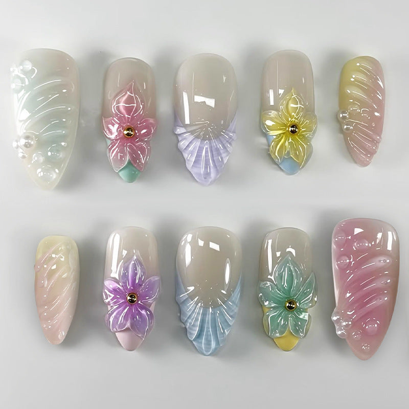 Decorative Floral Nail Art Press-On Set kalsten