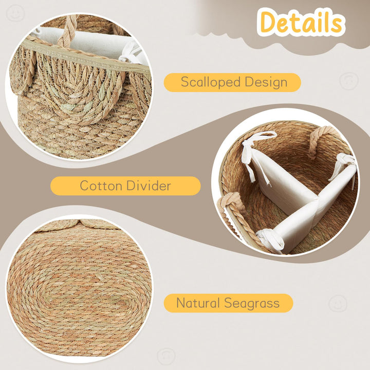 Handwoven decorative basket with ruffles Kalsten