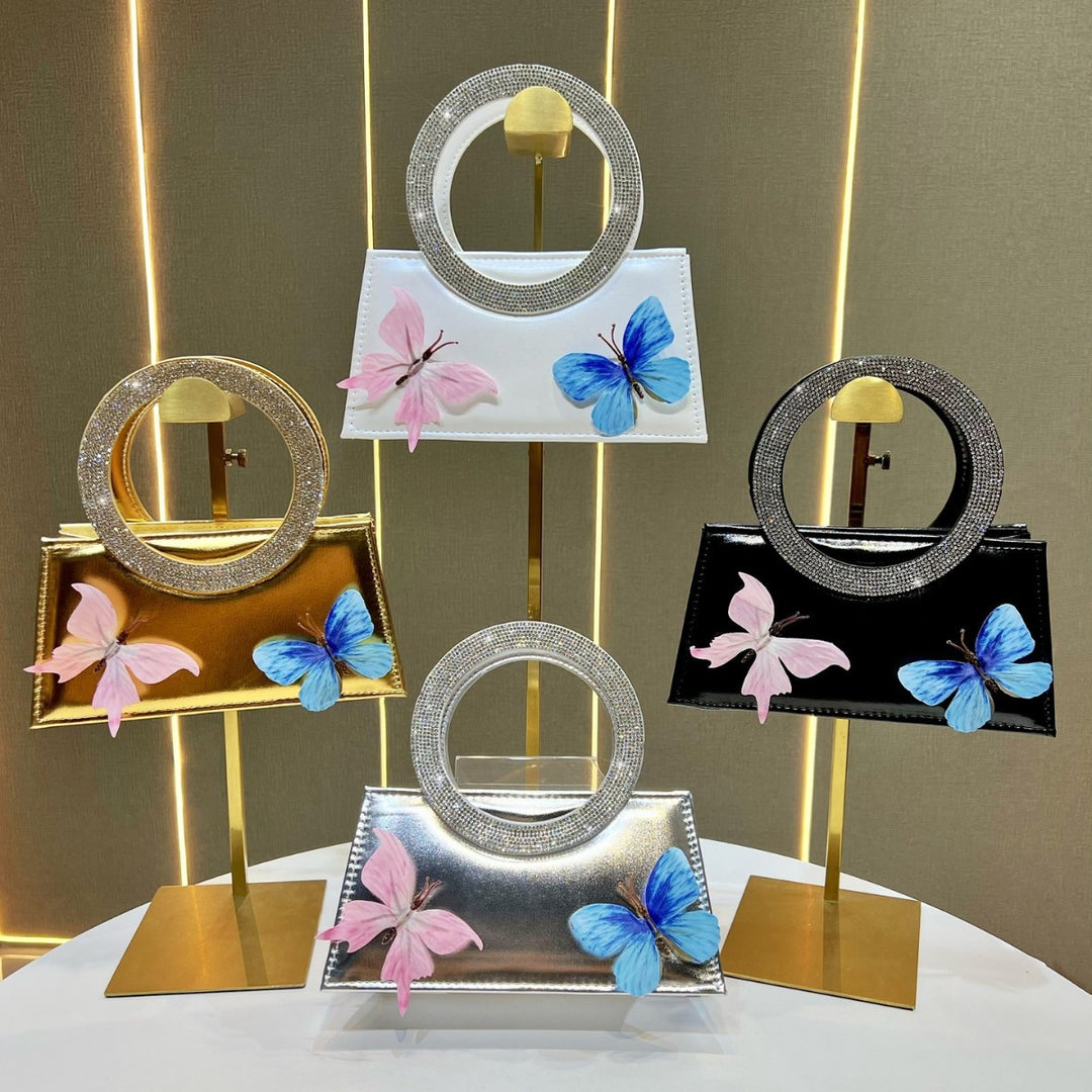 Artistic Butterfly Embellished Handbag