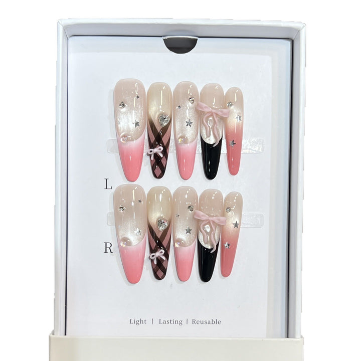 Premium Decorative Stiletto Press-On Nail Set Kalsten