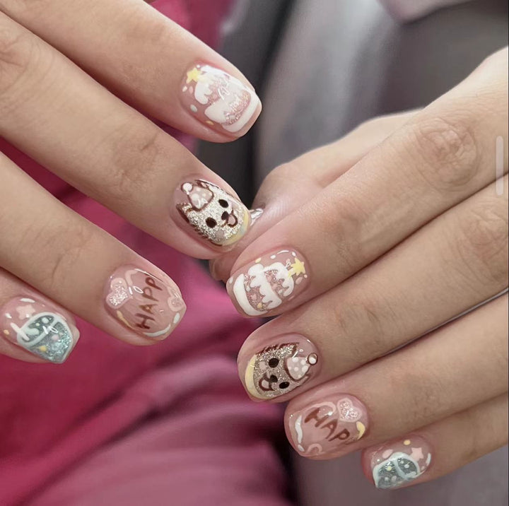Decorative Crystal-Embellished Press-On Nails Kalsten
