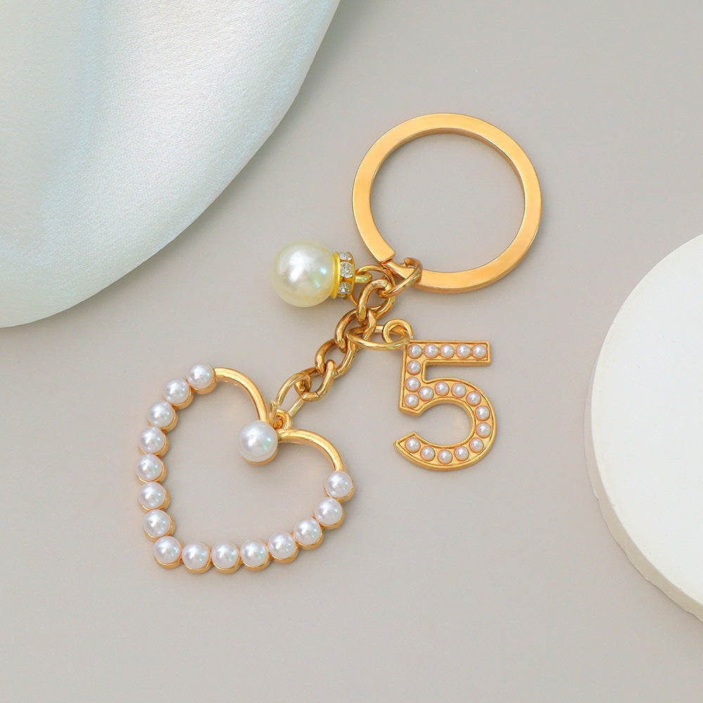 Keychain with heart and flower motif Kalsten