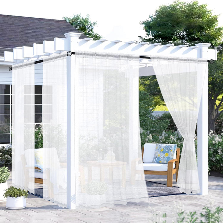 Elegant Sheer Curtain Panels with Rod Pocket Design Kalsten