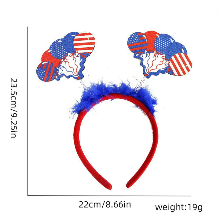 Unisex nan eye-catching party headband with attached pom poms, star tinsel, and small flag pendants Kalsten