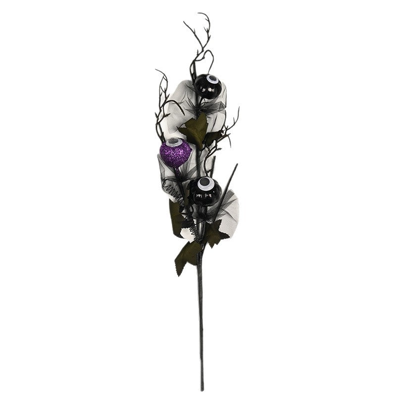 Creepy Halloween decoration with eyes and glitter
