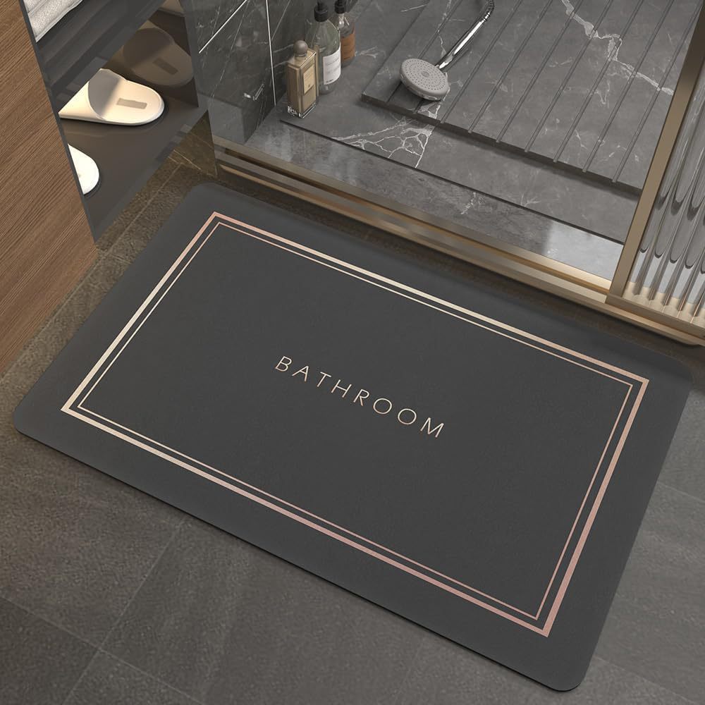 Modern Rectangular Non-Slip Bath Mat Kalsten